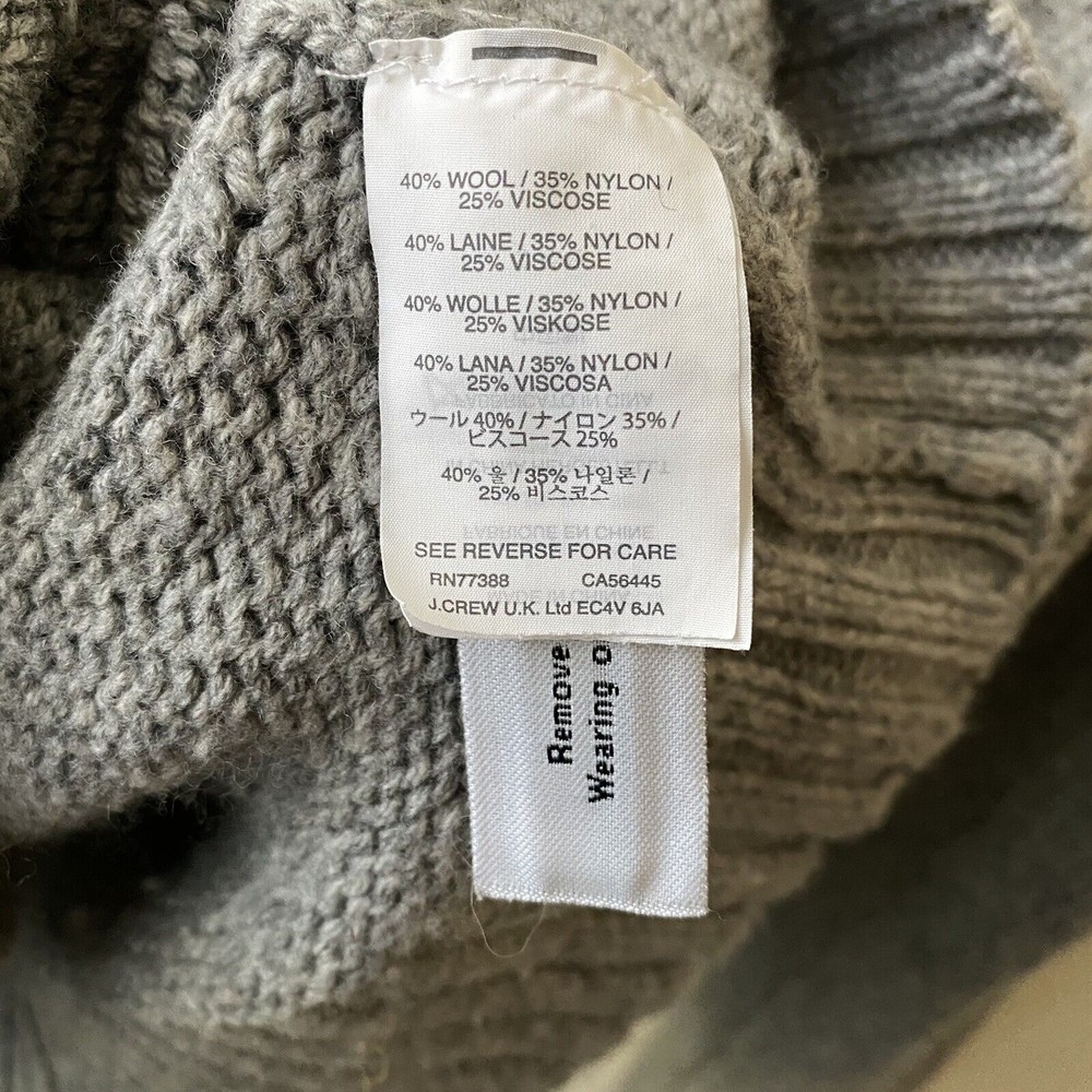 J.Crew Womens Sweater Size XS E5984 Gray Oversize Crew Neck Wool Blend - Picture 5 of 6